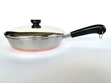 Revere Ware 1801 9 inch Skillet Frying Pan Copper Bottom w/ Lid Clinton ILL 94i picture