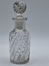 Baccarat? Clear Swirl Dresser Bottle Matching Top Jasmine 1900s French, 4 Inches picture