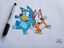 Disney  Bluey and Bingo Ludo animation INK and Marker Drawing/sketch signed  picture