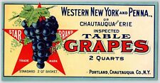 c1900s~Grapes Crate Label~Star Brand~Portland New York NY~Vintage Advertising picture