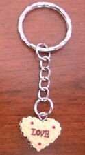 18x18mm Silver Heart Love Cake Keychain picture