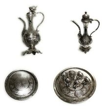 Silver Effect Metal Zam Drinking Set Turkish 6 Cups Jug &Tray with gift box picture