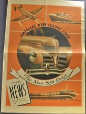 1939 Dodge News Intro Brochure Convertible Coupe Sedan Truck Nice Original 39 picture