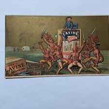 Victorian trade card, Lavine washing soap, war dance c1880s A75 picture