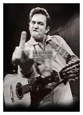 JOHHNY CASH FLIPPING THE BIRD TO THE CAMERA COUNTRY SINGER 8X10 PHOTO picture