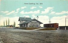 c1908 Postcard Crows Landing CA RR Depot San Joaquin Valley Stanislaus County picture