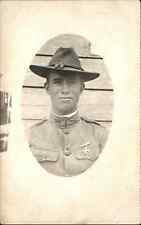 WWI RPPC Handsome Young American Soldier Real Photo picture