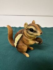 DELIGHTFUL COLORFUL CHIPMUNK HOLDING  AN ACORN 3” TALL, RESIN, EXCELLENT picture