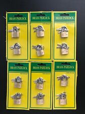 12 Small Metal Padlocks Mini Brass Tiny Box Locks Keyed Jewelry 2 Keys 20mm picture