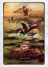 Marlin Firearms Repeating rifle shotgun mallard duck hunting metal tin sign picture