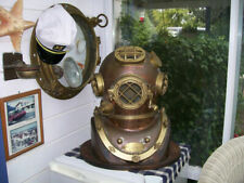 Vintage Brass & Copper Diving Divers Helmet Table Décor Scuba SCA US Mark V Navy picture