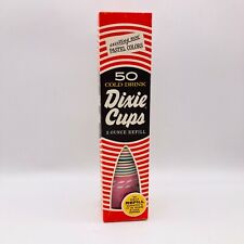 Vintage 60s NOS Dixie Cups 50 Pack 5 Oz Refill Pastel Colors Cold Drink Sealed picture