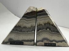 Vintage Pair of Marble Bookends Valencia Mexico Wedge Geometric Shape Heavy picture