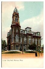 Antique City Hall, Street Scene, Melrose, MA Postcard picture