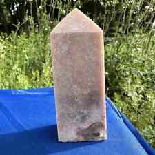 350g natural pink amethyst sakura agate obelisk quartz crystal tower reiki picture
