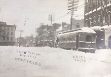 1913 Frozen Downtown Mansfield Ohio Snowstorm BRITT RPPC PHOTO On The Square picture