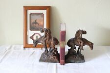 End of the Trail Bronze Clad Bookends by P. Beneduce & Wall Art by M. Caroselli picture
