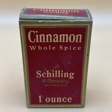 Vintage 1933 Schilling Cinnamon Whole Spice 1oz Box, Excellent Condition picture