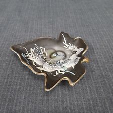 Vintage Trinket Tray Dish Japanese Dragon Hand Painted Porcelain picture