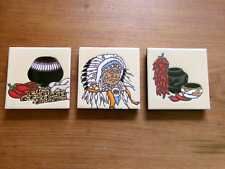 3 Ceramic Art Tile Trivets from The Hearth Scottsdale AZ Southwest Native Style picture