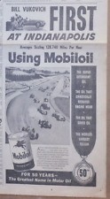 Large 1953 newspaper ad for Mobiloil - Bill Vukovich, First at Indianapolis 500 picture