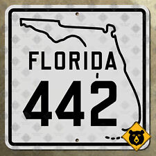 Florida State Road 442 highway route marker sign Edgewater Volusia 1945 16x16 picture
