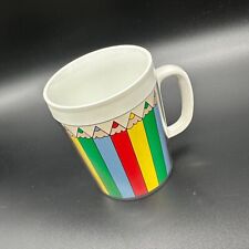 Vintage Insulated Mug 1983 Rainbow Colored Pencils Thermo Serv Teachers Gift picture
