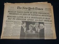 1981 JANUARY 21 NEW YORK TIMES - REAGAN TAKES OATH AS PRESIDENT - NP 4908 picture