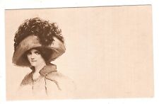 Postcard  Lady with Big Hat Antique picture