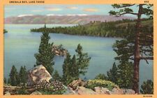Postcard CA Lake Tahoe California Emerald Bay 1939 Linen Vintage PC J3704 picture