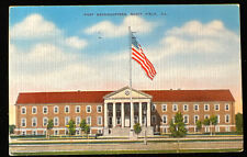 Vintage Military Post Headquarters Building 1943 Scott Field IL Linen Postcard picture