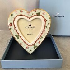 Vintage Wedgwood Photo Frame Heart Shape Frame Wild Strawberry With Box picture