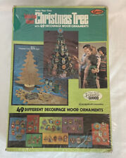 Vintage Arrow Table Top Wood Christmas Tree Make Your Own 49 Ornaments UNUSED picture