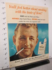 newspaper ad 1961 KENT cigarette pack tobacco rugged man micronite filter picture