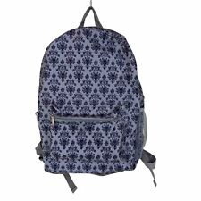 Disney Parks Backpack Haunted Mansion Wallpaper Style 17x12 Grey Bottle pockets picture