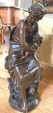 AN IMPORTANT 19 CENTURY FRENCH 34'' HIGHT BRONZE STATUE BY MATH MOREAU picture
