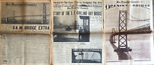 Bay Bridge Completed Original 1936 San Francisco Chronicle Newspapers Oakland picture