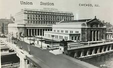 Chicago's Union Station Birds Eye View Real Photo Postcard RPPC Illinois picture