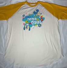 Mickey Have A Nice Day Disney Pop Century Resort 3/4 Length Baseball Tee 2XL picture