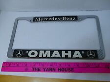 OMAHA Mercedes Benz Dealer Prestige METAL License Plate Frame Nebraska Vintage picture