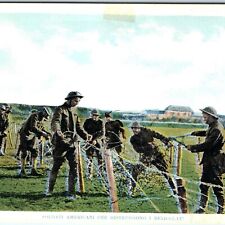 c1910s WWI American US Soldiers Destroy Fences Italian Postcard Army AEF A151 picture