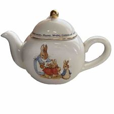 Vintage Porcelain Teapot BEATRIX POTTER PETER RABBIT & FAMILY 1997  Teleflora picture