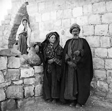 a sheikh and his wife in Ramallah, Palestine, circa 1920 Old Historic Photo picture