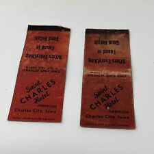 Saint Charles Hotel Charles City Iowa Matchbook Cover IA picture