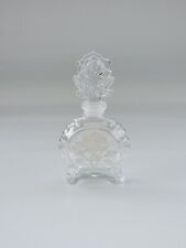 Vintage Glass Rose Perfume Bottle With Ornate Stopper / H-5.5