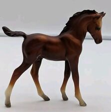Vintage Plastic Horse Figure Arabian Foal Breyer Brown Standing 4” USA Made VGC picture