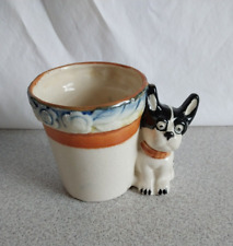 ADORABLE 'FRENCHIE' FRENCH BULLDOG CERAMIC POTTERY PLANTER MADE IN JAPAN picture