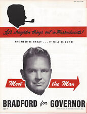 Robert Bradford Massachusetts (R) Governor 1946-48 political brochure picture