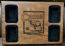 Camel Zippo Lighter 1996 Collection Holder Board Plaque Hardwood Since 1913 picture