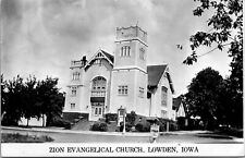 RPPC POSTCARD Zion Evangelical Church Lowden Iowa message from Daddy to Joan picture